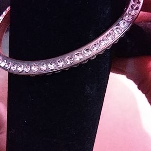 Silver rhinestone bangle bracelet